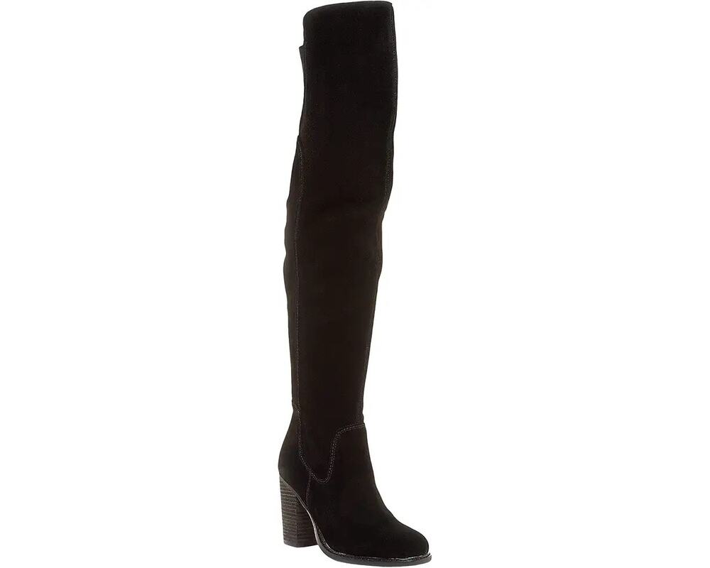 Kelsi Dagger Womens Brooklyn Logan Over the Knee Boots US 6.5 M Black Suede NIB